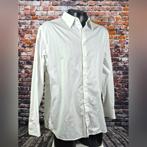 Merona Other - White striped button up dress shirt